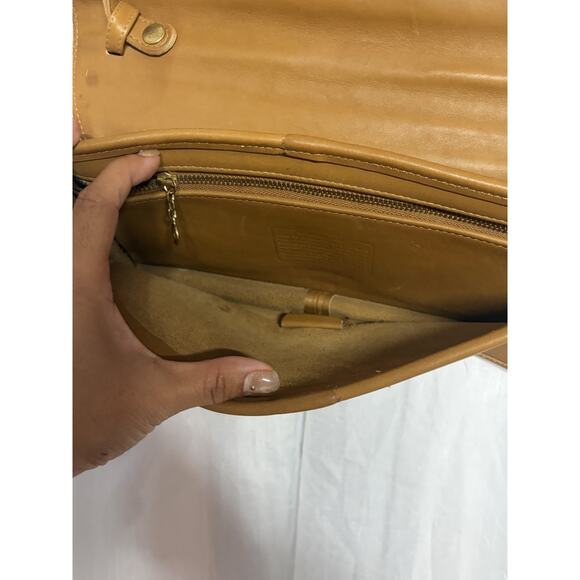 VTG Coach Tribeca Toffee/Tan Leather shoulder bag 9091 Made in USA Crossbody - Picture 5 of 16